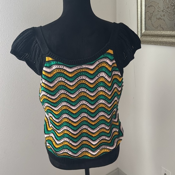 Colorful Wave Pattern Knit Top - Picture 3 of 5
